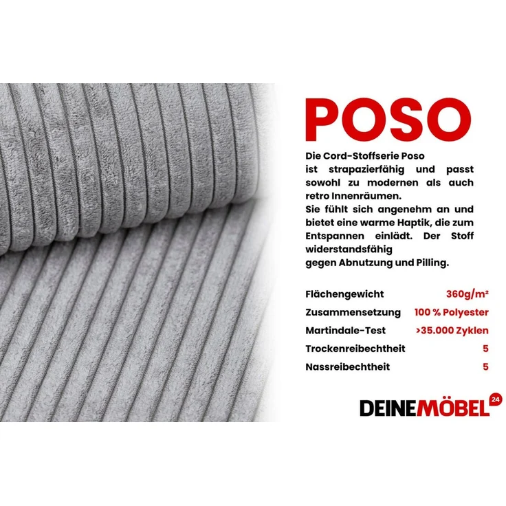 Deine Möbel 24 Boxspringbett WILL Cord, inkl. 2 Bettkästen, Matratzen (H3/H4) & Kaltschaum-Topper (Set, 1-St, in Farben Beige Creme Grau Dunkelgrau Graphit Schwarz), Boxbett Polsterbett 140x200 160x200 180x200 200x200 – Bild 3