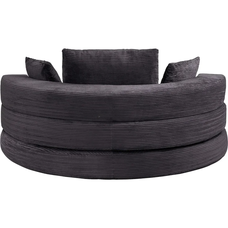 Schlafsofa 173x176 cm in Schwarz, klappbar mit 3 Kissen und Cordstoff – Bild 10