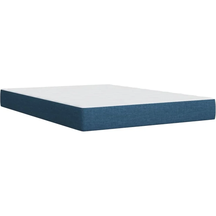 vidaXL Boxspringbett mit Matratze Blau 140x200 cm Stoff 3289023 – Bild 10