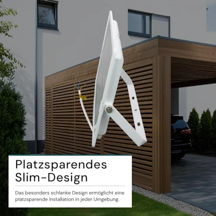 LUXULA LED Strahler Außen 200W, 3000K Warmweiß, 20000lm, IP65 wasserdicht, Außenleuchte für Garten, Einfahrt, Garage, Terrasse, Weiß – Bild 5