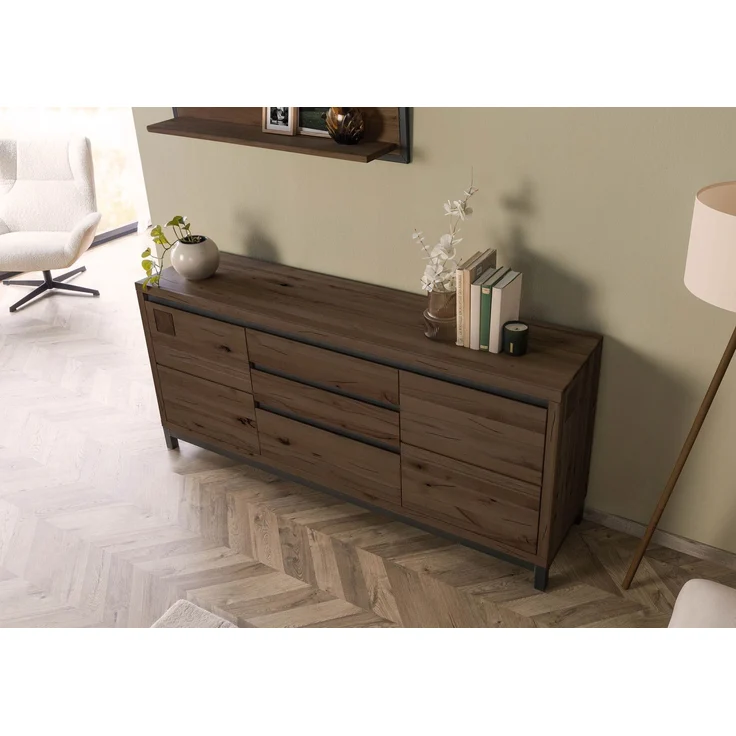 Sideboard Kernbuche 190x45x85 tabacco braun geölt VILLANDERS #251 – Bild 2