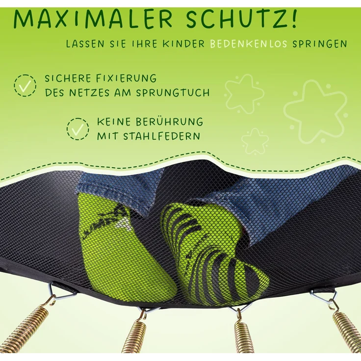 KINETIC SPORTS Premium Outdoor Trampolin 'Ultimate Pro' für Kinder und Erwachsene, AirMAXX Sprungtuch, mit Leiter, Fieberglas, bis zu 160 kg, Kürbis-Design, Ø 244 cm – Bild 4