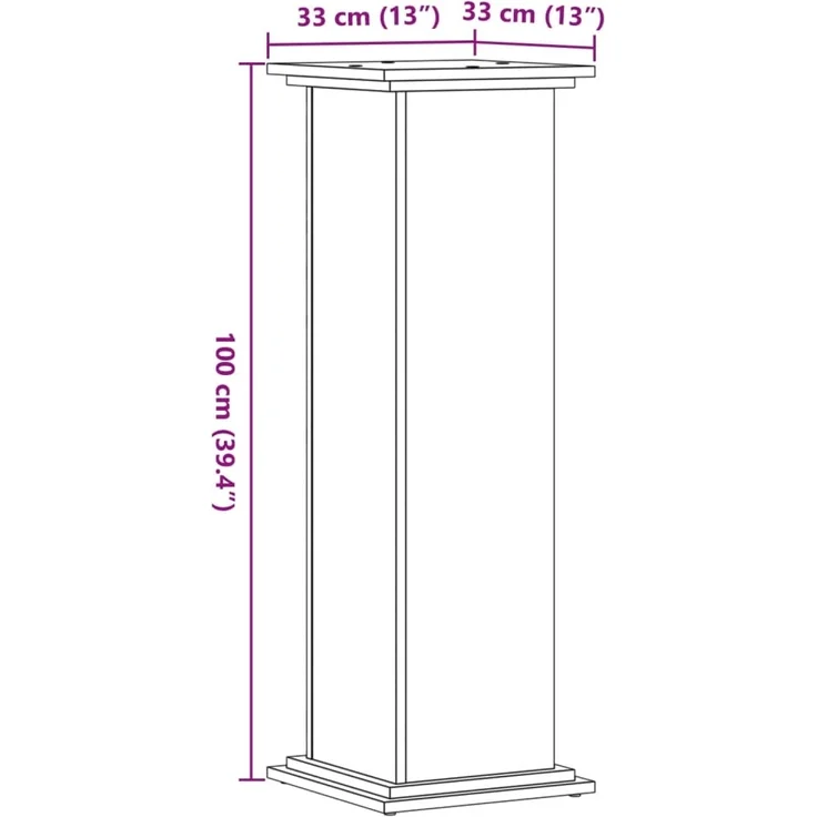 vidaXL Pflanzenständer Sonoma-Eiche 33x33x100 cm Holzwerkstoff 852980 – Bild 8