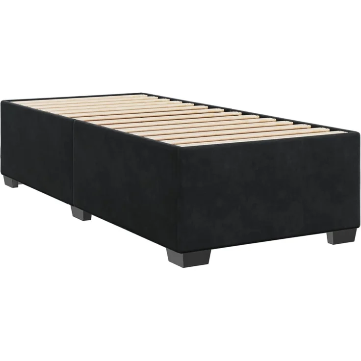 vidaXL Boxspringbett mit Matratze Schwarz 90x190 cm Samt 3285253 – Bild 5