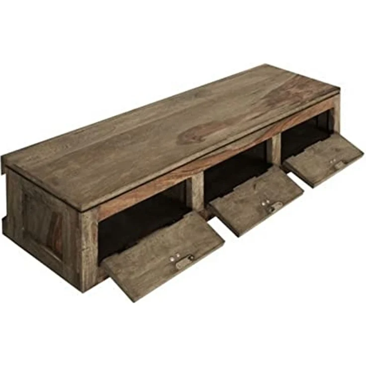 Wandelement Sheesham 98x25x20 grau geölt NATURE GREY #068 – Bild 5