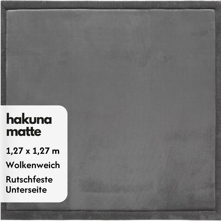 Hakuna Matte CloudSoft Spielmatte Dunkelgrau 127x127 cm, Wasserabweisend