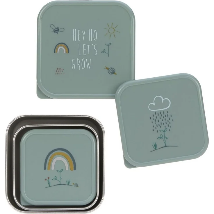 LÄSSIG Lunchbox Garden Explorer, green, Edelstahl, Polyprophylen (PP), (Set, 3-tlg) – Bild 3