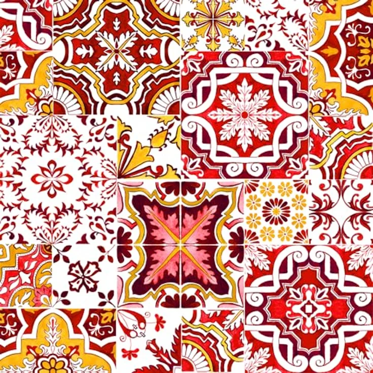 PETTI Artigiani Italiani - Tischdecke, schmutzabweisend, rechteckig, für Küchentisch, geometrisches Design, Vietri Rot, X6-Sitzer (140x180 cm), 100% Made in Italy – Bild 6