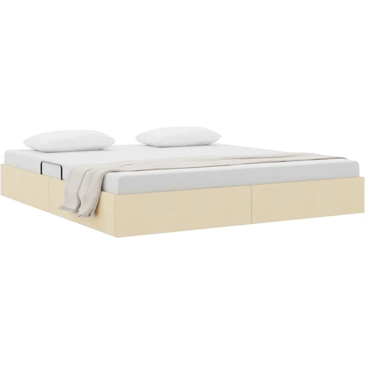 vidaXL Ottoman Bettgestell mit Speicher Creme 180 x 200 cm Stoff 3442842 – Bild 3