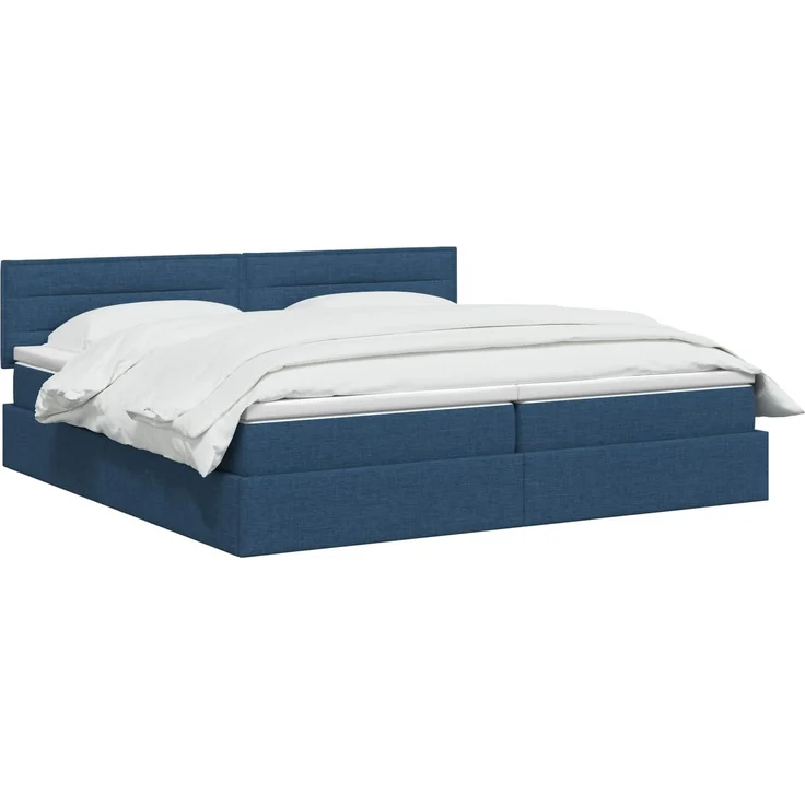 vidaXL Aufbewahrungsbett mit Matratze Blau 200 x 200 cm Samt 3458585 – Bild 3