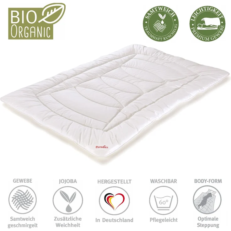 Paradies Sommer Bettdecke Bella Bio sommerleicht Sommerdecke 135x200 – Bild 2