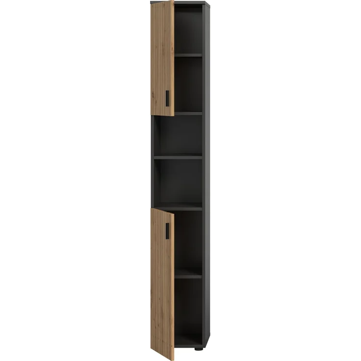 Badschrank B/H/T: 30x192x30 cm in Basalt Nachbildung und -- – Bild 3