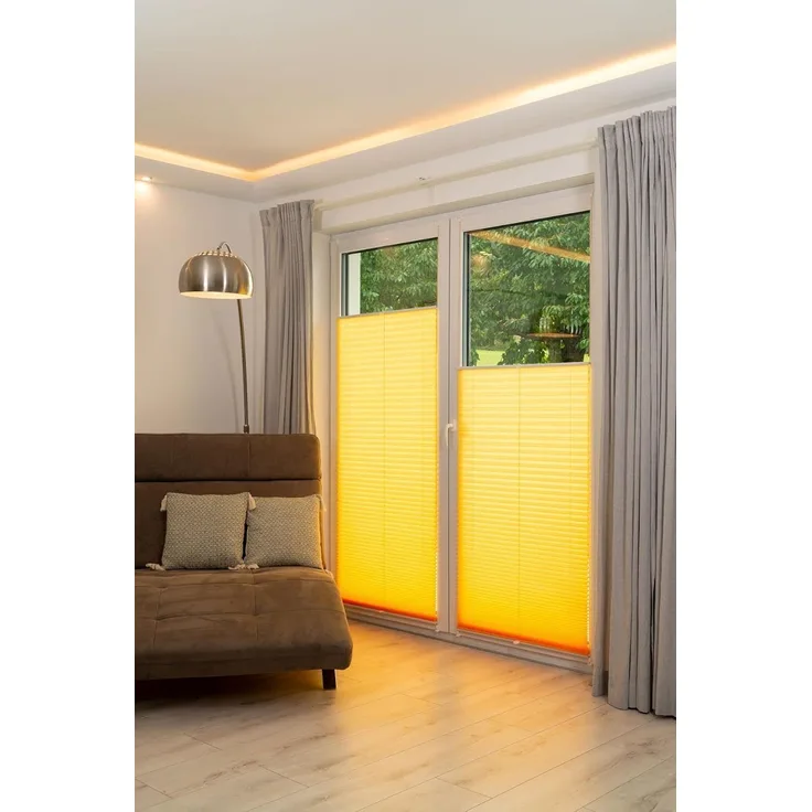 K-home Klemmfix-Plissee, Gelb, 35x130 cm