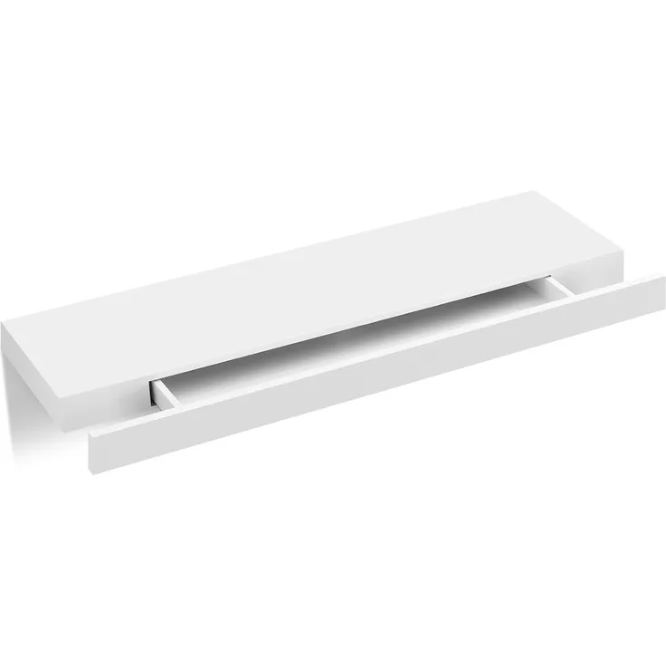 Woltu Wandregal, 1-tlg, mit Schubladen aus MDF-Platte, weiß