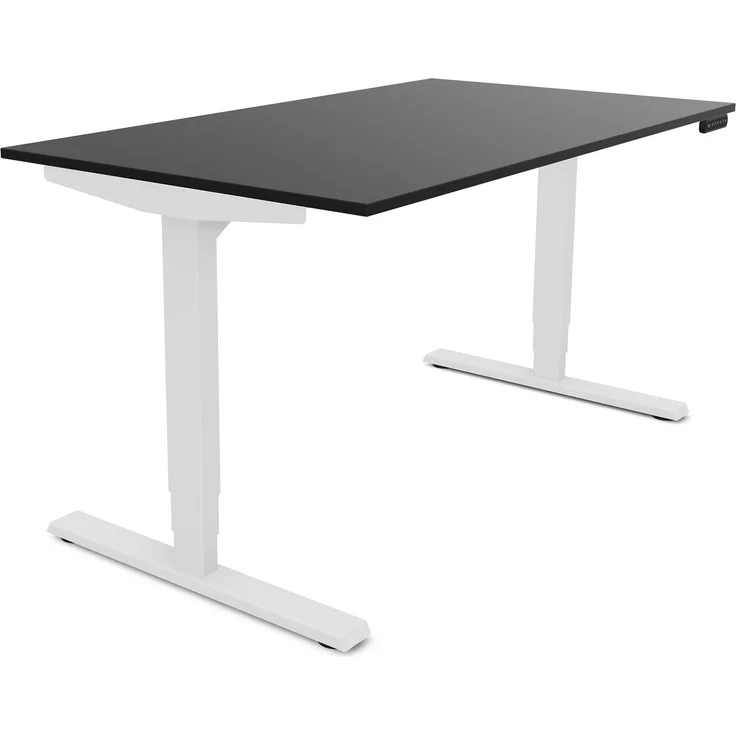 ASSMANN Elektrisch höhenverstellbarer Schreibtisch Y-Line 120x80cm Schwarz Signalweiß Metall Holz Melaminoberfläche – Bild 10