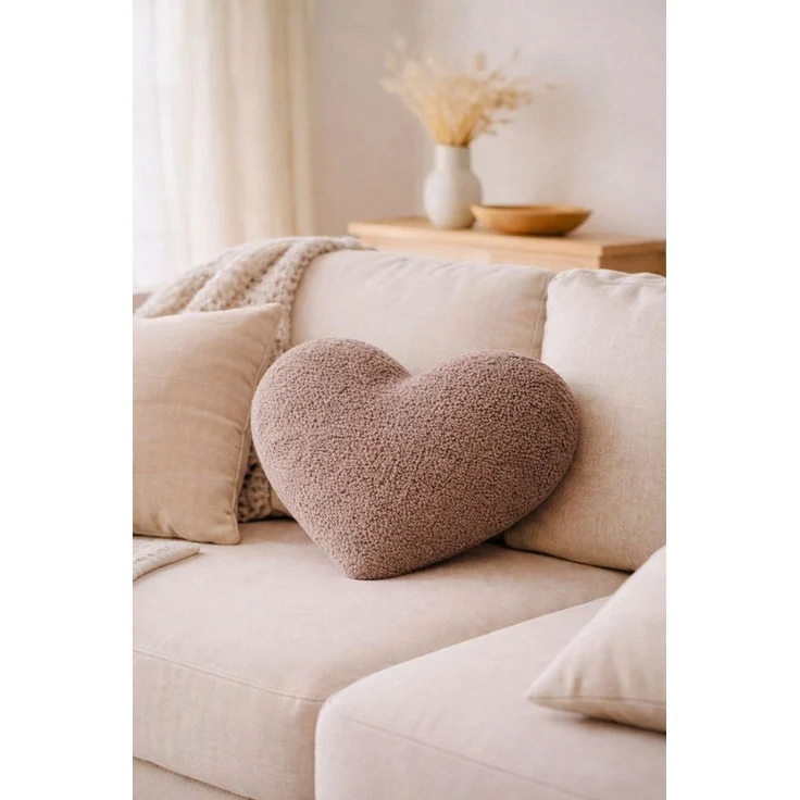 BABEES Dekokissen DEKOKISSEN Boucle Kuschelkissen Herz Wolke GROß 40x25, XXL 60x35 cm, Wolkenkissen Deko Kissen Geschenk Baby Kinderzimmer Babyshower – Bild 2