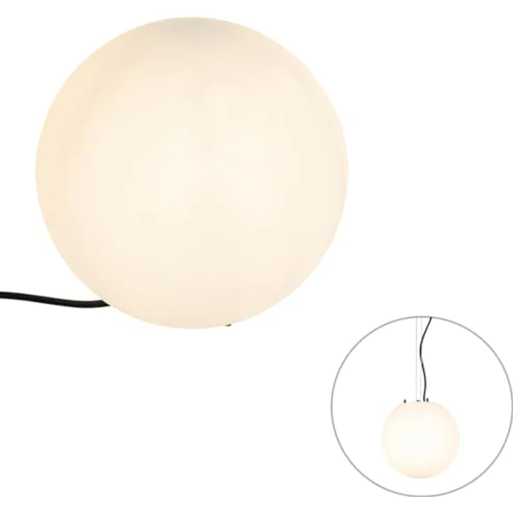 Qazqa Nura, Moderne Stehleuchte für den Garten, Weiß, max. 15W, geeignet für LED, 39cm, IP65, dimmbar – Bild 2