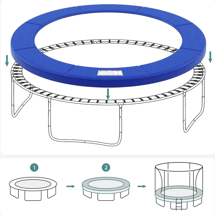 SONGMICS Trampolin Randabdeckung, 100% UV-beständig, Reißfest, PVC, Blau, 244,0 cm – Bild 7