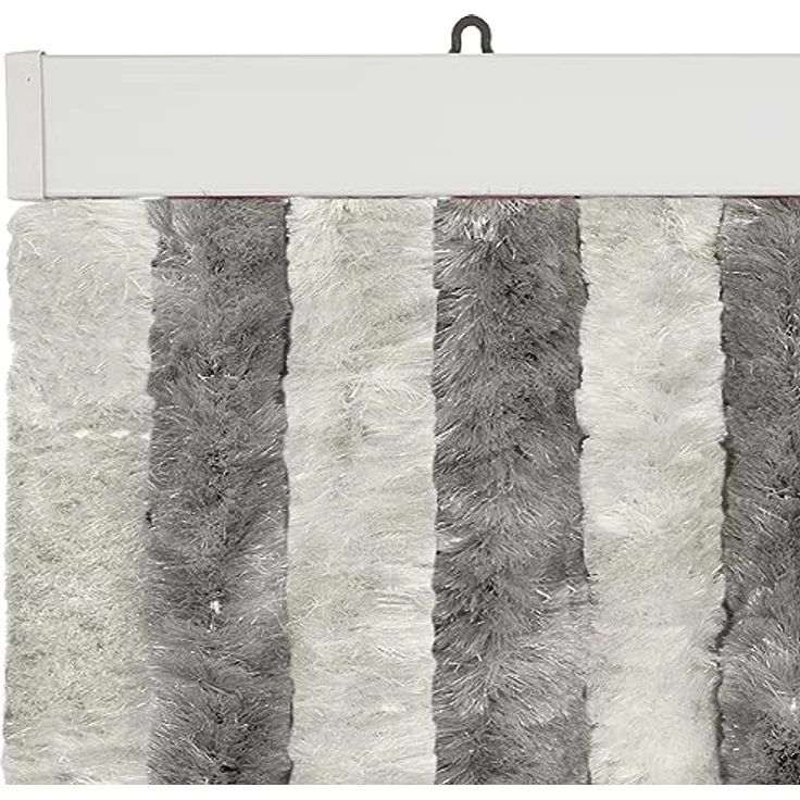 Moritz Flauschvorhang aus Chenille 90 x 220 cm hellgrau grau Türvorhang als Fliegenschutz Insektenschutz für Camping Wohnwagen – Bild 4