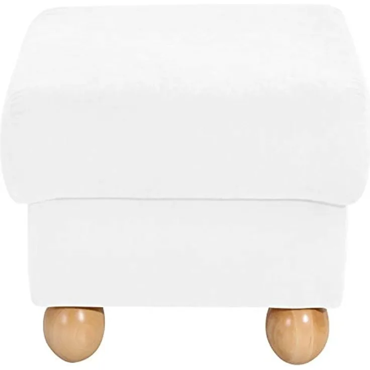 Monarch Hocker Veloursstoff Creme Buche Natur