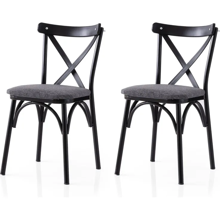 Skye Decor 'Ekol - 288 V2' Stuhlset (2-teilig), Schwarz / Anthrazit, 42 x 81 x 40 cm