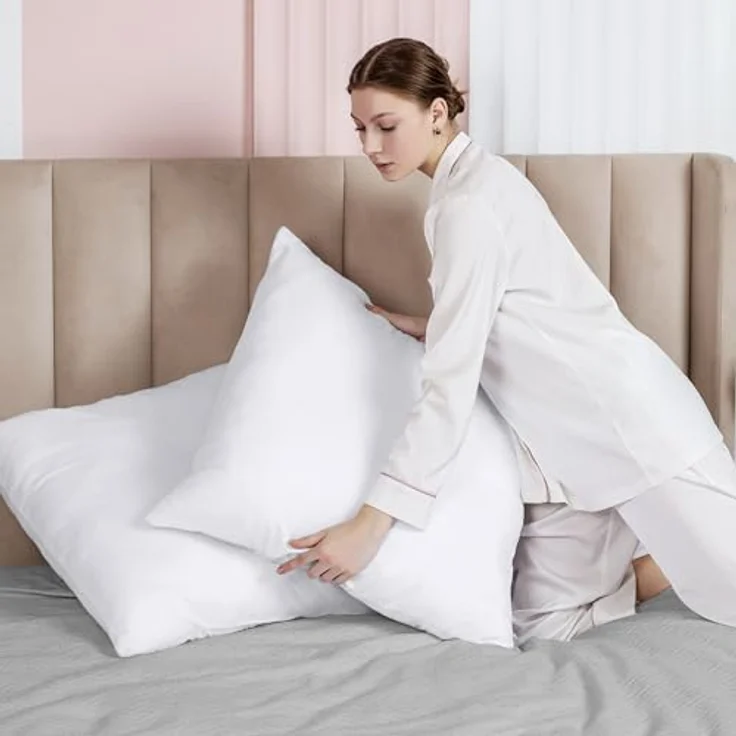 Utopia Bedding 2er Set Kissenfüllung 80 x 80 cm, Innenkissen Füllkissen Kopfkissen Sofakissen (Weiß) – Bild 8