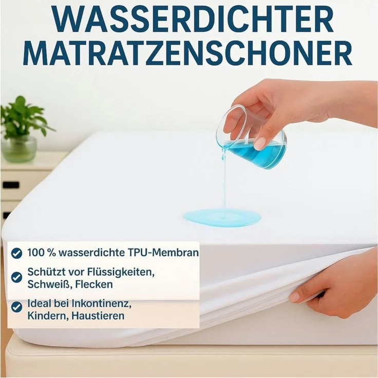 Matratzenschoner Wasserdichter Spannbettlaken Waschbar Matratzenauflage TULENA, Größe 60x120, Jersey – Spannbettlaken, Oeko-TEX Zertifiziert – Bild 2
