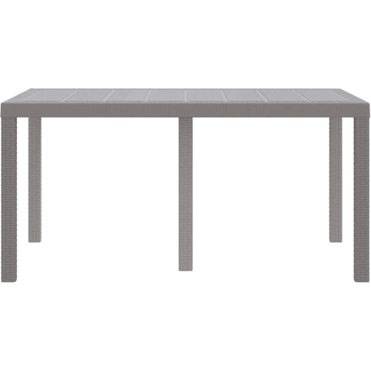 vidaXL Gartentisch Hellgrau 150 x 100 x 73 cm Poly-Rattan 871687 – Bild 5
