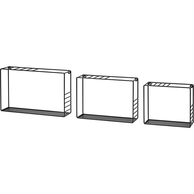 Dolle Wandregal Lynn 42 x 26 cm schwarz 3er-Set – Bild 1