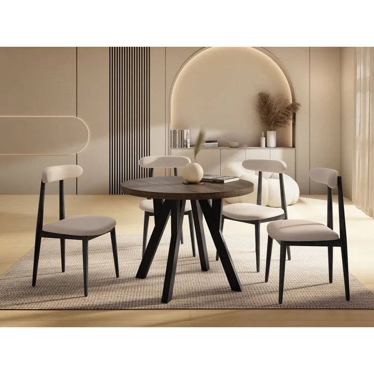 WFL GROUP Esstisch Avero Black (vier Größen – 80/90/100/100 cm, ausziehbar auf 160/190/140/200 cm), platzsparender Tisch für kleine Küche, Esszimmer oder Wohnzimmer