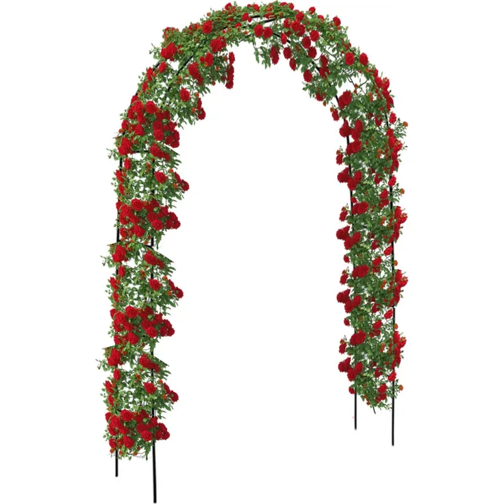 Brixy - Rosenbogen - Gartenbogen - Rankhilfe - Blumenbogen - Für Kletterpflanzen - Metall - 240 x 140 x 38 cm - Schwarz
