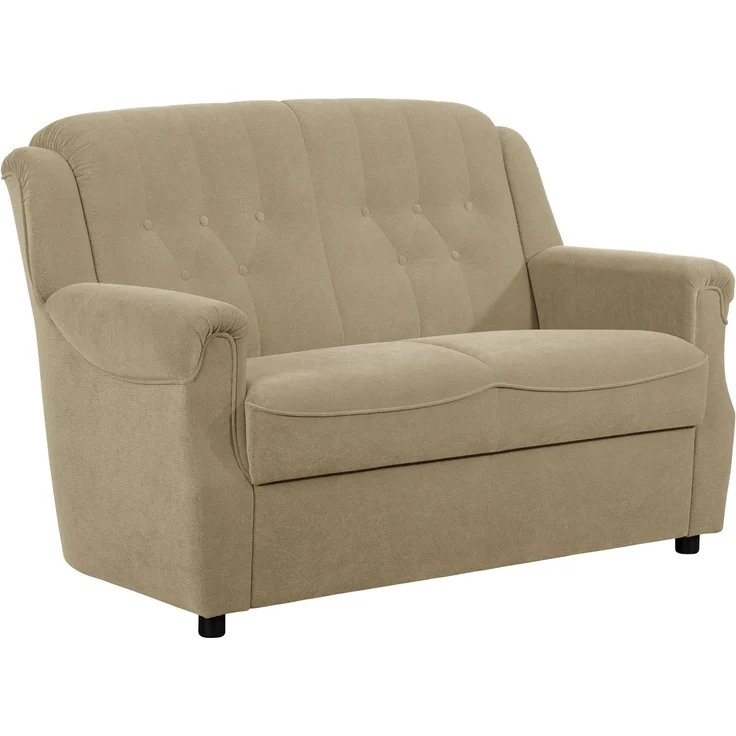 Sofa 2-Sitzer Kaylyn Flockstoff sand – Bild 1