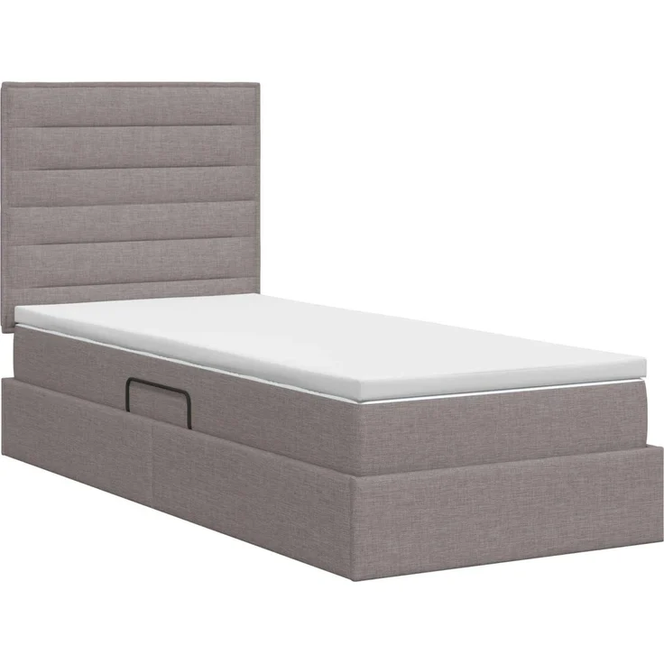 vidaXL Aufbewahrungsbett mit Matratze Taupe 100 x 200 cm Stoff 3459423 – Bild 8