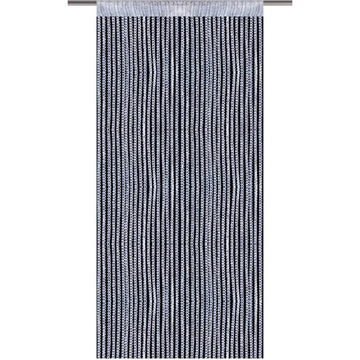 Fadenvorhang Lurex- Optik Fadengardine mit Stangendurchzug Türvorhang, attraktiv und modern in vielen verschiedenen Ausführungen erhältlich Silber 140x250cm
