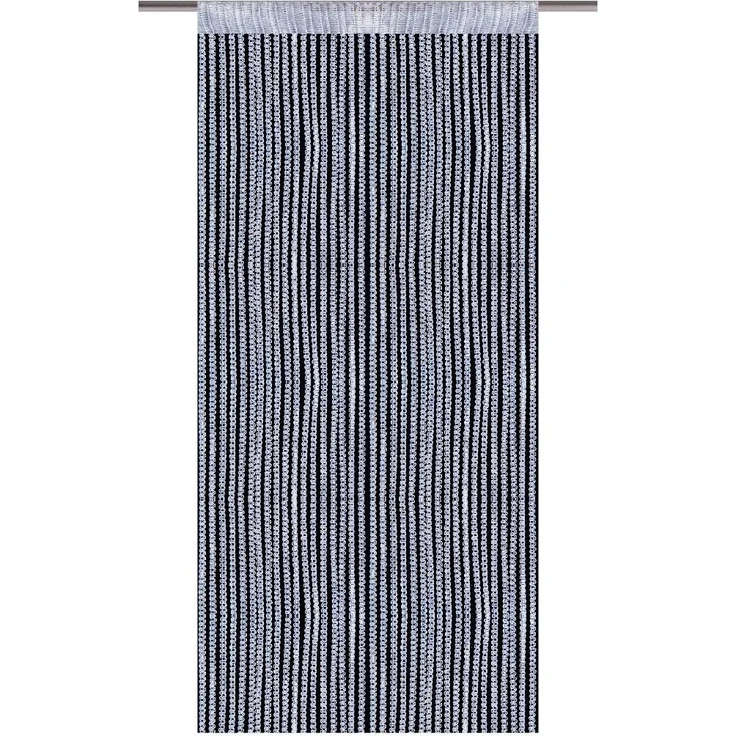 Fadenvorhang Lurex- Optik Fadengardine mit Stangendurchzug Türvorhang, attraktiv und modern in vielen verschiedenen Ausführungen erhältlich Silber 140x250cm – Bild 1
