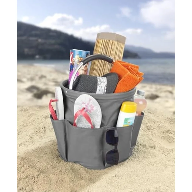 Maximex Organizer Universal-Reinigungs-Caddy (1 St), mit 6 Außentaschen für Gartenwerkzeug, großes Hauptfach, faltbar, 16 l – Bild 6