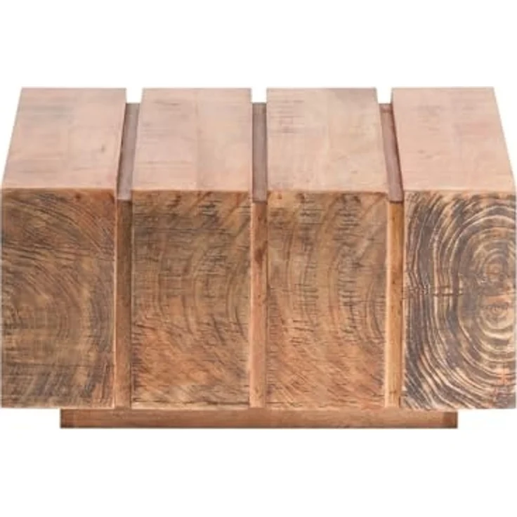 Rustikaler Couchtisch Dakota im Balkendesign – 70x70 – Wohnzimmertisch aus Massivholz – Bild 7