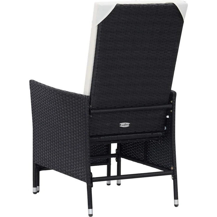 Garten-Liegestuhl, Sonnenliege, Liegestuhl mit Auflagen Poly Rattan Schwarz – Bild 6