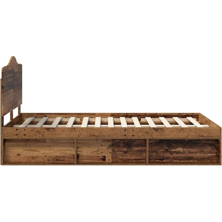 vidaXL Bettrahmen Altholz 120 x 190 cm Massives Kiefernholz 3413342 – Bild 7