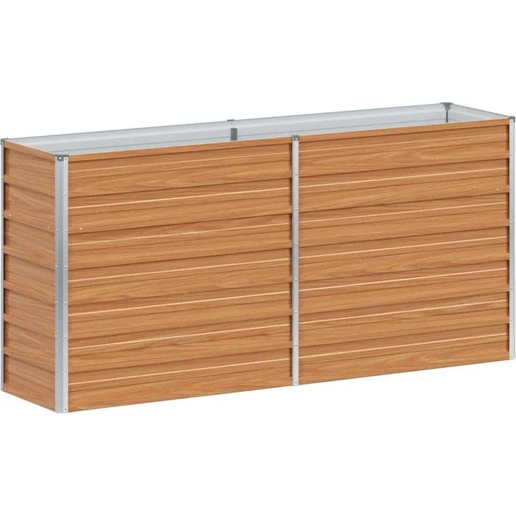 vidaXL Hochbeet Hellbraun 160 x 40 x 77 cm Verzinkter Stahl 42017328 – Bild 1