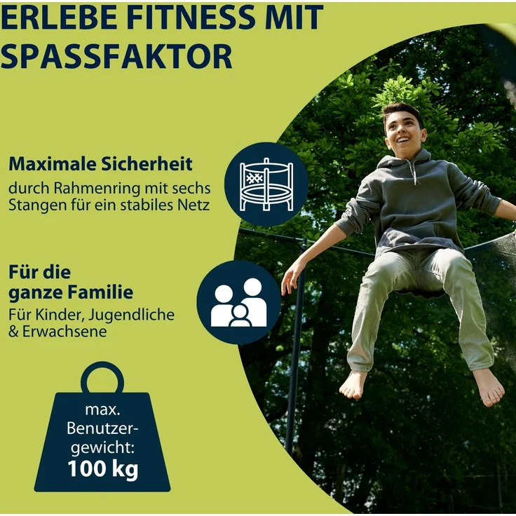 HUDORA 'Fabulous' Trampolin 300 mit Sicherheitsnetz, Ø 300 cm – Bild 16