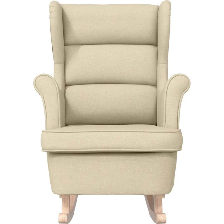 Schaukelsessel, Schaukelstuhl Creme 74x90x102 cm Stoff – Bild 4