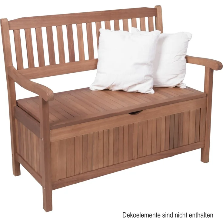 Bank HOUSTON mit Staufach, geölt Eukalyptus Grandis FSC 100% – Bild 5