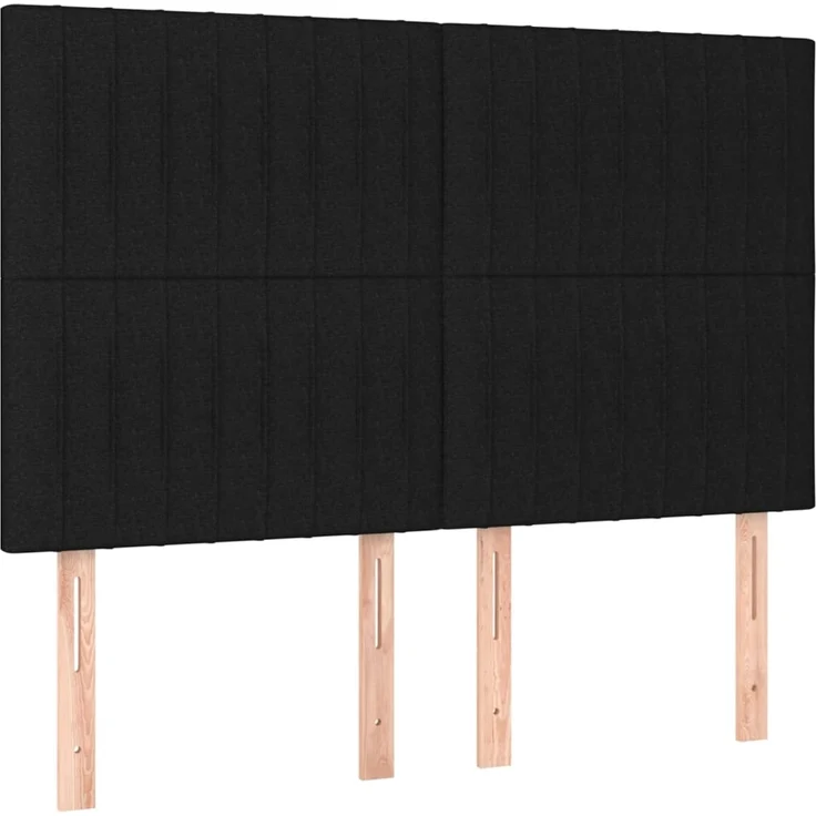 vidaXL Kopfteile 4 Stk. Schwarz 72x5x78/88 cm Stoff 3116570 – Bild 2