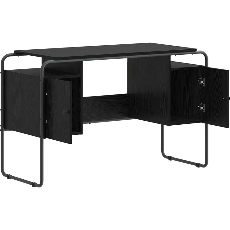 vidaXL Schreibtisch mit Stauraum Schwarz Eichen-Optik 8008038 – Bild 3