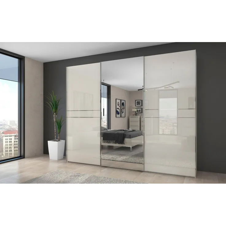 Places of Style Schwebetürenschrank Piano UV lackiert, hochglänzend, mit Soft-Close Funktion, Spiegelschrank