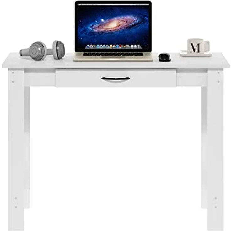 Furinno JAYA Schreibtisch mit Schublade, Weiß – Bild 5