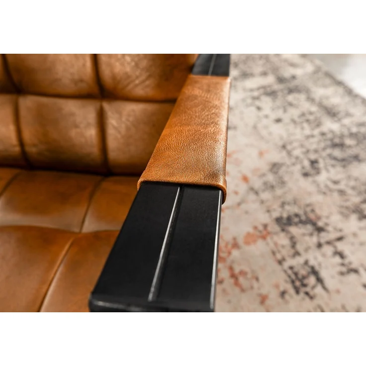 Sessel Echtleder 64x76x83 cognac IRON LABEL #13 – Bild 4