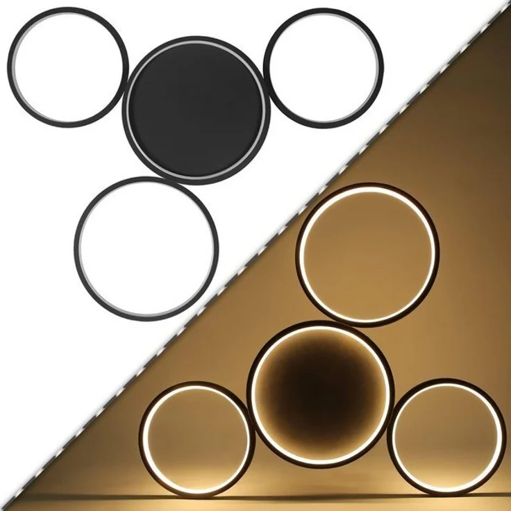 Nettlife LED Deckenleuchte 4 Flammig Ring weiß Fernbedienung Dimmbar, Nicht Dimmbar, LED fest integriert, Warmweiß, internes Netzteil – Bild 4