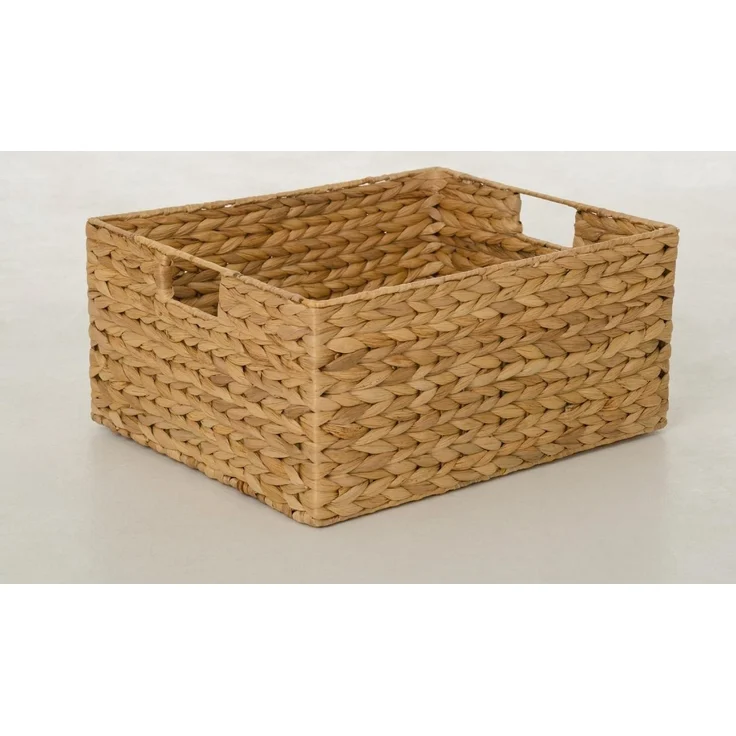 VIVANNO Regalkorb Wasserhyazinthe LANTA Rechteckig, Natur Geflochten 27x20x13 cm – Bild 3